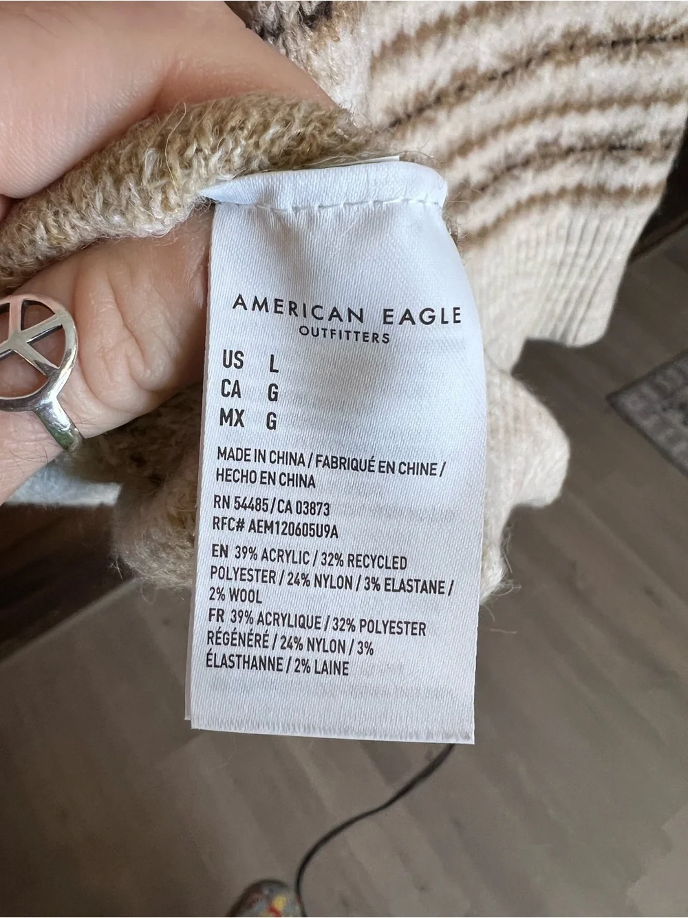 AEO Men’s Wool Blend Fairisle Sweater Crewneck- L